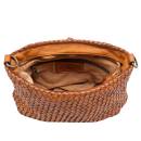 Bolso bandolera mujer de cuero tejido