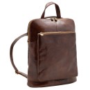 brown leather backpack
