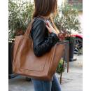 Large leather tote bag