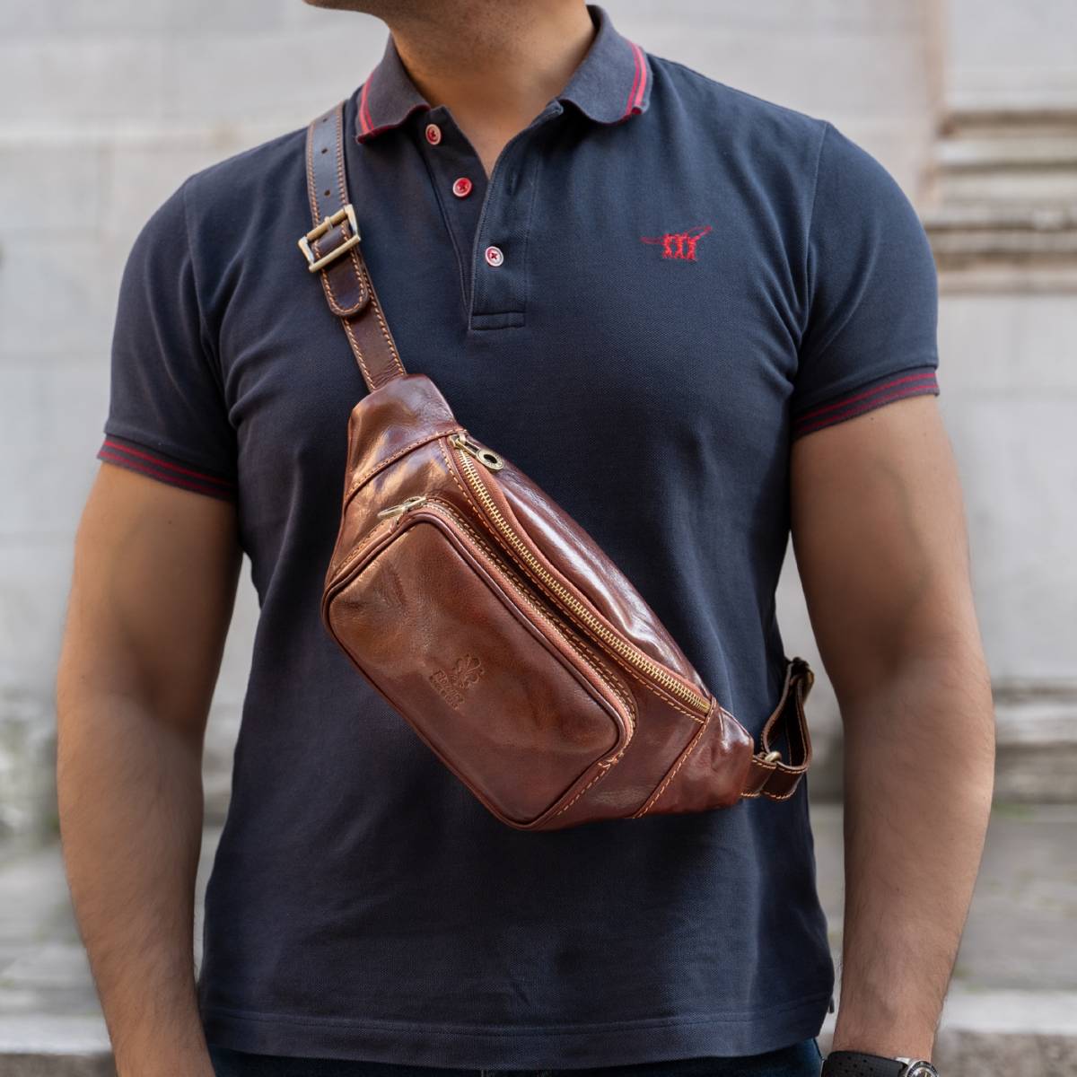 Stilvolle Leder Grteltasche Herren Bilder