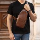 mens leather sling bag
