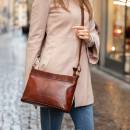 leren schoudertas dames