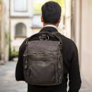 black leather backpack