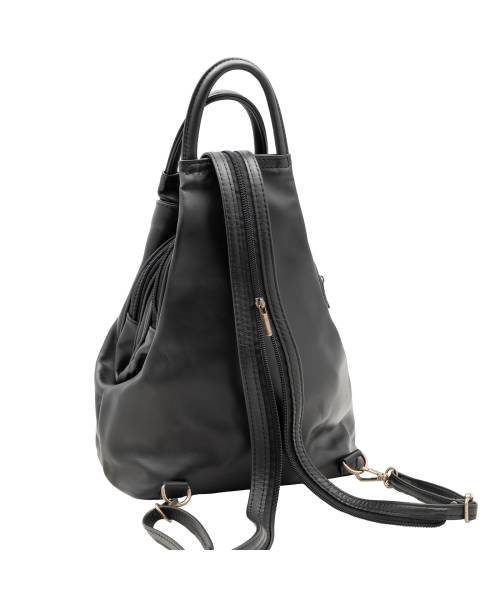 Lederrucksack mit Diebstahlschutzverschluss