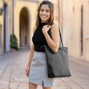 schwarzer leder shopper