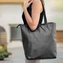schwarzer shopper leder