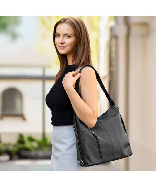 2 in 1 rucksack handtasche damen leder