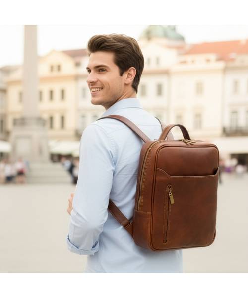 mens Leather Backpack