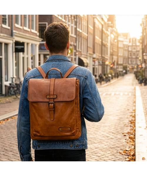 mens leather backpack
