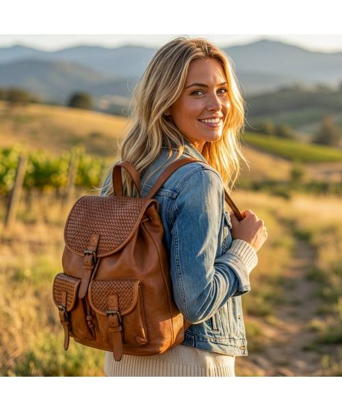 womens Leather Backpack