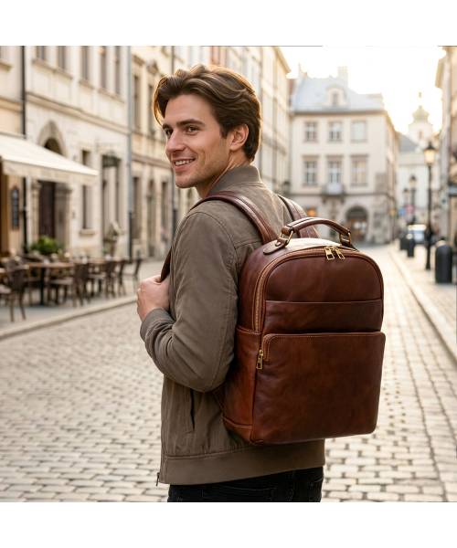 mens leather backpack