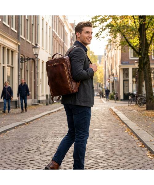 rucksack herren leder