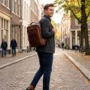 mens leather backpack