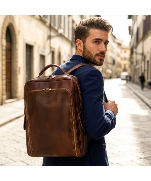 mens leather backpack