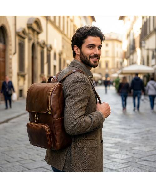 mens leather backpack