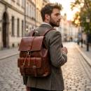 mens leather backpack