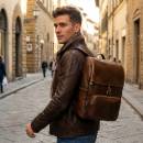 mens leather backpack