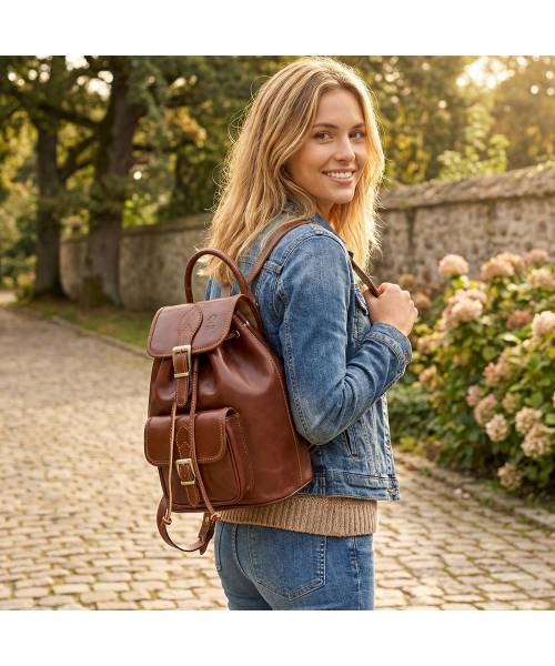 womens leather backpack