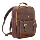 mochila cuero marron