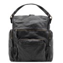 black leather backpack womens